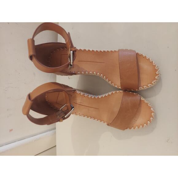 Dolce Vita Noor Brown Leather Espadrille Wedges Sandals 6 Size Made In Brazil - Picture 2 of 9